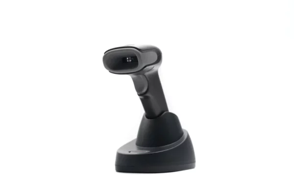 Honeywell Voyager XP 1472G, 3/4 view, in cradle